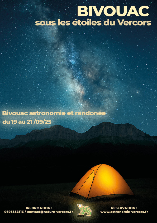 Bivouac astronomie et randonnée nature dans le parc naturel du Vercors